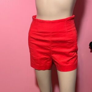 Forever 21 Bright Red High-Waist Shorts
